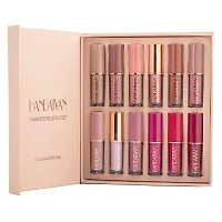 Handaiyan 12Pcs. Velvet Matte Liquid Lipstick Set, Waterproof Long Lasting Quick drying Non-Stick Cup Nude Lip Stain Kit, Up to 24H Wear, Lip Makeup Gift Kit for Women (2.5ml x 12)-thumb1