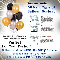 PARTY MIDLINKERZ Happy Birthday Decorations-Birthday Balloons, Happy Birthday Banner, Black  Gold Star Foil Balloon, Metallic Balloons, Decoration Kit Combo- 42Pcs-thumb4