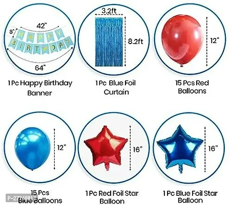 Blue Birthday Balloons Decoration Kit Items Combo 35 Pcs For Birthday Combo Pack-thumb2