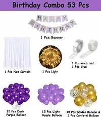 Girl Happy Birthday Decoration Kit Items 60 Pcs With Net Curtain  Led Light-thumb1