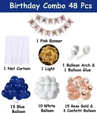 Girl Happy Birthday Decoration Kit Items 58 Pcs With Net Curtain  Led Light-thumb1