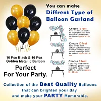 PARTY MIDLINKERZ Happy Birthday Banner Decoration Kit - 34Pcs Set for Boys Husband Balloons Decorations Items Combo with Metallic Balloons and Foil Curtain-thumb4