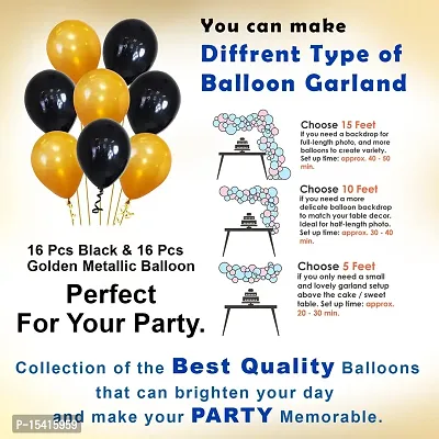 PARTY MIDLINKERZ Happy Birthday Banner Decoration Kit - 34Pcs Set for Boys Husband Balloons Decorations Items Combo with Metallic Balloons and Foil Curtain-thumb5