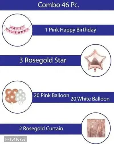 Happy Birthday Balloons Party Decoration Kit Items 46Pcs Combo Set Decor For Hbd Set Of 46-thumb2