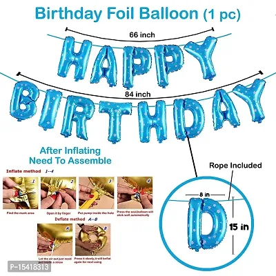 PARTY MIDLINKERZ Blue theme birthday decoration Kit Combo 70Pcs Happy Birthday Banner Foil Metallic Balloon With Foil curtain For Boys, Husband, Kids, Adult, 21st, 25th, 30th, 40th, 50th-thumb3