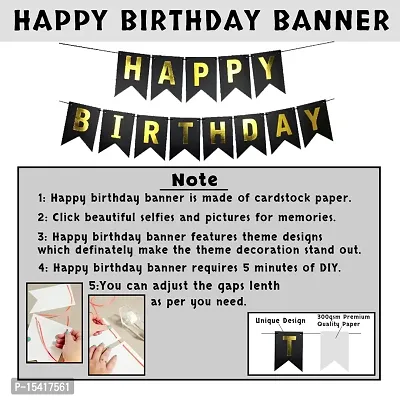 PARTY MIDLINKERZ Happy Birthday Banner Decoration Kit - 34Pcs Set for Boys Husband Balloons Decorations Items Combo with Metallic Balloons and Foil Curtain (Balloon_16_)-thumb3