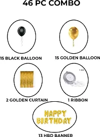 Birthday Kit, 46 Pcs Combo Birthday Decor Kit With Metallic Balloons  Curtains-thumb1