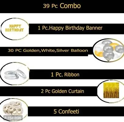 PARTY MIDLINKERZ Happy Birthday Balloons Party Decoration Kit items 39Pcs combo set decor for HBD (SETof 39)-thumb2