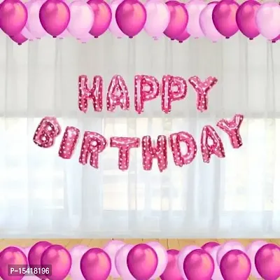 PARTY MIDLINKERZ Solid Happy Birthday Balloons Decoration Kit 32 Pcs, 1 set of Pink 13Pcs (Set of 31)