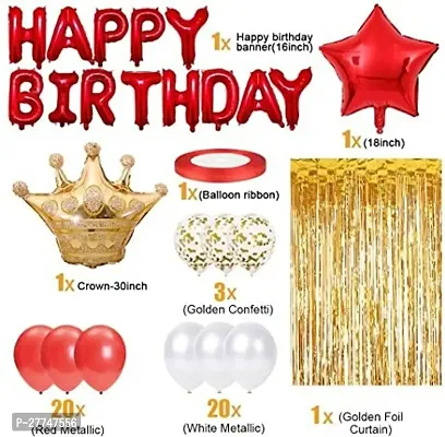 Printed Happy Birthday Decoration Kit Combo - 49Pcs For Birthday Decor-thumb2