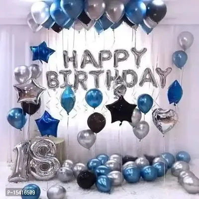 PARTY MIDLINKERZ Birthday Decoration Kit 43 Pcs, Happy Birthday and 30 Pcs Metallic Balloons (Set of 43)