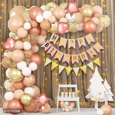 Pink Happy Birthday Balloons Decoration Kit Items 50 1St Birthday Combo Pack-thumb0