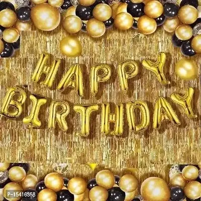 PARTY MIDLINKERZ Happy Birthday Balloons Party Decoration Kit items 46Pcs combo set decor for HBD____(Set of 46)