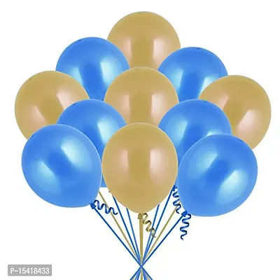 Party Midlinkerz 51Pcs Golden, Blue Metallic Balloons For Kids Girls Women Birthday,Baby Shower,Princess, Unicorn, First,2nd Years Decorations Balloons Combo Kit Exclusive Decoration Set Packet