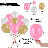 Party Midlinkerz 51Pcs Pink, White And Gold Metallic Balloons For Kids Girls Women Birthday,Baby Shower First,2nd Years Decorations Balloons Combo Kit Exclusive Decoration Set Packet-thumb1