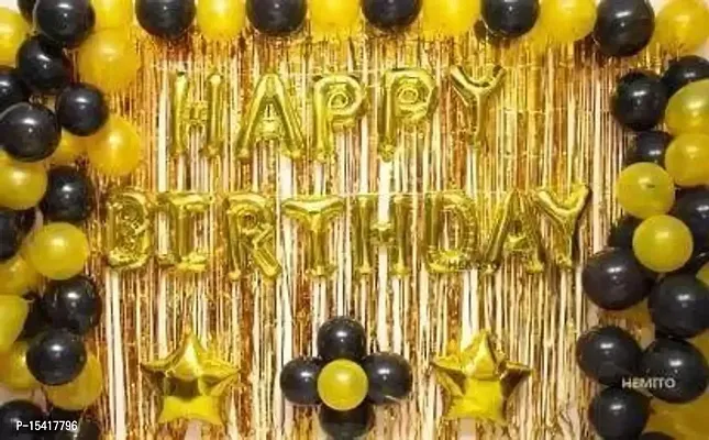 PARTY MIDLINKERZ Happy Birthday Balloons Party Decoration Kit items 44Pcs combo set decor for HBD (Set of 44)