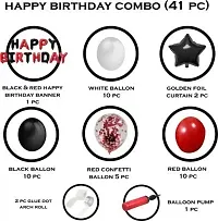 PARTY MIDLINKERZ Solid Happy Birthday Red/Black Balloons Decoration Kit 41 Pcs (Multicolor, Pack of 41)-thumb1