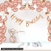 PARTY MIDLINKERZ Solid Happy Birthday Balloons Decoration Kit 39 Pcs, 1 set of Rose Gold Happy Birthday Banner Bunting and 30Pcs-thumb1