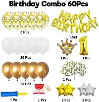 Printed Happy Birthday Decoration Kit Items Combo - 60 Pcs For Birthday Decor-thumb1