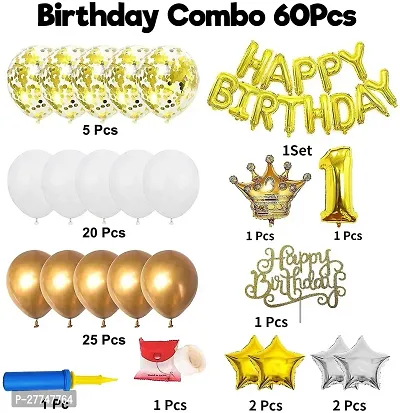 Printed Happy Birthday Decoration Kit Items Combo - 60 Pcs For Birthday Decor-thumb2