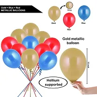 Party Midlinkerz 51Pcs Golden, Red And Blue Metallic Balloons For Kids Girls Women Birthday,Baby Shower First,2nd Years Decorations Balloons Combo Kit Exclusive Decoration Set Packet-thumb1