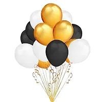 PARTY MIDLINKERZ Pack Of 50 Black,Golden and White Latex Rubber Balloon For Balloons For Decoration/Birthday Balloons Decorations Items Set-thumb3