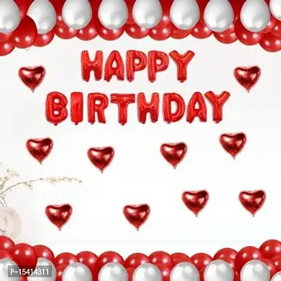 PARTY MIDLINKERZ Solid Happy Birthday Balloons Decoration Kit 42 Pcs, 1 set of Red 13Pcs (Set of 42)-thumb0