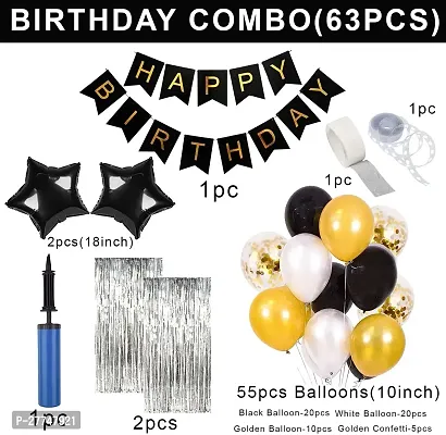 Printed Happy Birthday Decoration Kit Combo - 61 Pcs For Birthday Decor-thumb2