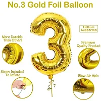 PARTY MIDLINKERZ 3rd Happy Birthday Balloons Decoration Kit Items Combo-12Pcs for Kids Boys, Girls, 4 Star Foil Balloons,10 Latex Balloons, 1 Banner,1 number foil balloon (Set of 16)-thumb2