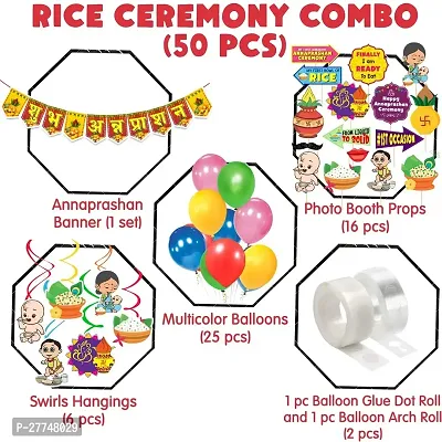 Rice Ceremony Decoration Kit Combo - 50 Pcs For Annaprasanam-thumb2