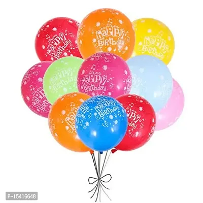Party Midlinkerz Plain Rubber Happy Birthday Balloons (Pack of 25_Multicolor)