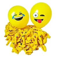 Party Midlinkerz Printed Emoji Face Expressions Latex Balloons For Baby Shower/Birthday/Anniversary/Smiley Balloon Printed Face/Theme Party Balloons/Emoji Balloon/Smiley/Birthday Balloon-Pack of 50-thumb1