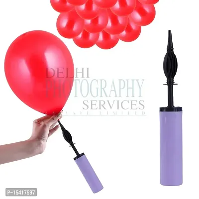 Party Midlinkerz?Set Of 100 Pcs Purple?Balloons With Pump combo Decoration/Girls birthday decoration-thumb2