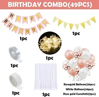 Pink Happy Birthday Balloons Decoration Kit Items 50 1St Birthday Combo Pack-thumb1