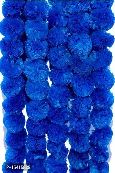 PARTY MIDLINKERZ Marigold Garland Halloween Decorations Wedding Decorations Artificial Flowers Fake Flowers Fall Garland Christmas Decor Flower Garland Strands (Pack of 5, Blue)-thumb5