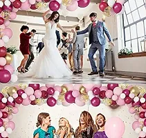 PARTY MIDLINKERZ 63 Pcs Burgundy Pink Balloons birthday decoration kit, Light Pink Gold White Balloons Confetti Latex Metallic birthday balloons for decoration-thumb2