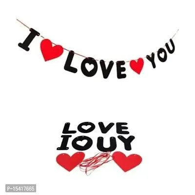 PARTY MIDLINKERZ I Love You Banner for Valentine/Anniversary/Birthday Banner (5 ft, Pack of 1)