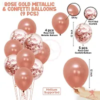 PARTY MIDLINKERZ 13Pcs Rose Gold Rubber Balloons, Star Balloons Combo For Birthday Decoration Items For Kids, Girls, Wife-thumb3