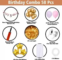 Pruple Net Happy Birthday Decoration Kit Items - 58 Pcs For Birthday Combo Pack-thumb1