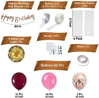 Burgundy Birthday Decoration Items Kit Combo With Led Light And White Curtain-thumb1