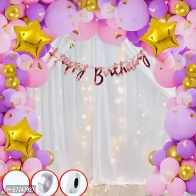 1St Net Happy Birthday Decoration Items Kit- 58 Pcs For Birthday Combo Pack-thumb0