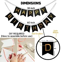 PARTY MIDLINKERZ Rubber Rose Gold Birthday Decorations Combo Black Banner With Confetti Balloons, Star Foil Balloons, Foil Curtain for 1st 18th 21st 25th 50th 60th 30th Decorations - Set of 68-thumb3
