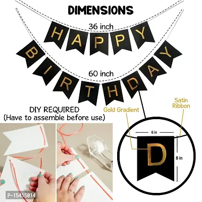 PARTY MIDLINKERZ Rubber Rose Gold Birthday Decorations Combo Black Banner With Confetti Balloons, Star Foil Balloons, Foil Curtain for 1st 18th 21st 25th 50th 60th 30th Decorations - Set of 68-thumb4