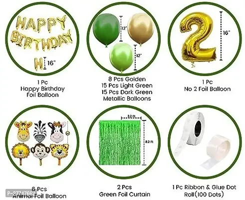 Animal Happy Birthday Decoration Kit Items Combo 51 Pcs For Birthday Combo Pack-thumb2