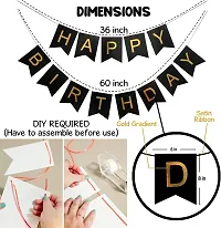 PARTY MIDLINKER 33 Pcs Combo Set for Happy Birthday Decoration Metallic Foil Balloons with Happy Birthday Letter  Birthday Decorations Items (Gold and Black)-thumb2