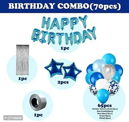 Boys Blue Happy Birthday Decoration Kit Combo - 41 Pcs For Birthday Combo-thumb2