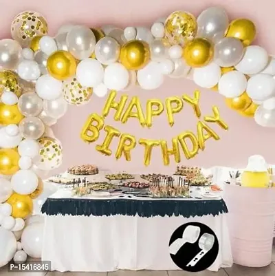 PARTY MIDLINKERZ Happy Birthday Balloons Party Decoration Kit items 46Pcs combo set decor for HBD (Set of 46_)