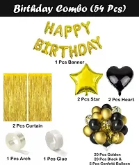 Golden Happy Birthday Decoration Kit Combo 54 Pcs For Birthday Decor Combo Pack-thumb1