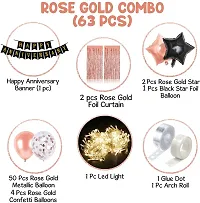 Rosegold Happy Anniversary Balloons Decoration Kit Items 63 Pcs Combo Pack-thumb1