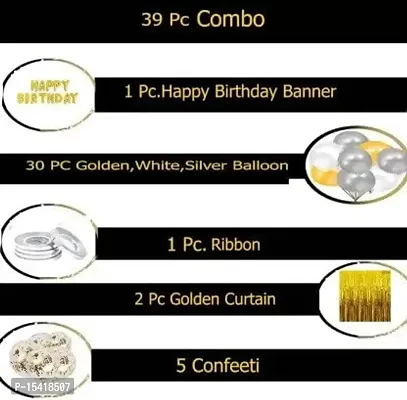 PARTY MIDLINKERZ Happy Birthday Balloons Party Decoration Kit items 39Pcs combo set decor for HBD (Set of 39)-thumb2